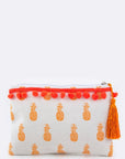 Pineapple Pompom Canvas Pouch