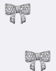 CZ Bow Stud Earrings