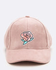 Rose Patch Suede Cap