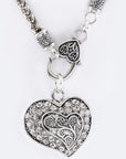 Crystal Swirl Heart Pendant Necklace Set