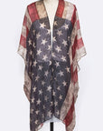 Vintage Inspired American Flag Kimono