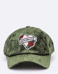 Peace And Love Heart Patch Distress Velour Cap