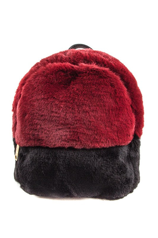 Mini Two Toned Furry Backpack