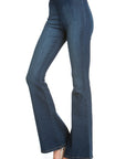 O2 Denim Zipper BAck Faded Denim Flare Jeans