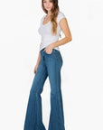 O2 Denim High Waisted Wide Mermaid Flare Denim Jeans