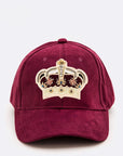 Royal Crown Patched Suede Cap