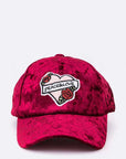 Peace And Love Heart Patch Distress Velour Cap