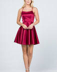 La Scala Satin Fit Flare Dress