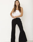 Plus Size Drawstring Ruffle Wide Leg Pants