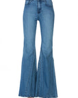 O2 Denim High Waisted Wide Mermaid Flare Denim Jeans