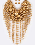 Head Turner Statement Mix Pearl Layer Necklace Set