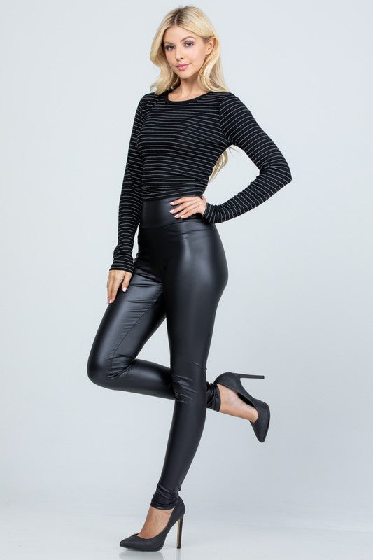 La Scala High Waist PU Leather Leggings