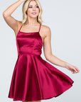 La Scala Satin Fit Flare Dress