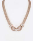 Rosegold Crystal Accent Fashion Necklace Set