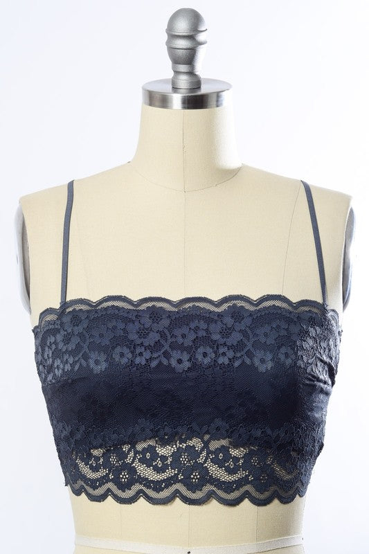 Leto Accessories Wide Lace Bandeau