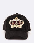 Royal Crown Patched Suede Cap