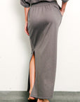 Fabina BRUSHED ORGANIC HEMP Side Slit Maxi Skirt