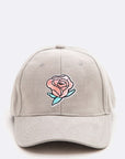 Rose Patch Suede Cap