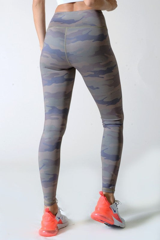 Yelete Active High Rise Camouflage Leggings with Pocket