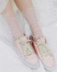 Crystal Accent Lace Ankle Socks