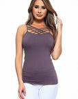 Yelete Womens Seamless Triple Criss-Cross Front Cami