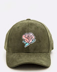 Rose Patch Suede Cap