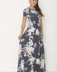 Short Sleeve Maxi Dress with Hidden Pocket