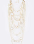 Mix Pearl Statement Layer Necklace Set