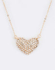 Crystal Heart Pendant Necklace Set