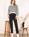 Lilou Herringbone Crew Neck Sweater - My Pampered Life Seattle