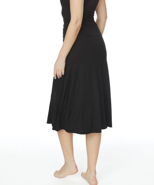 Fabina Bamboo Flared Mid Length Skirt