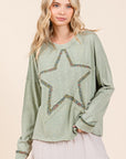 Mittoshop Mineral Wash Star Patch Long Sleeve T-Shirt