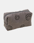 Zenana Smiley Face Corduroy Cosmetic Pouch