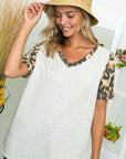 e Luna Plus Cheetah Solid Mixed Tunic