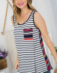 e Luna PLUS Mixed Striped Tank Top