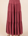 Mittoshop Tier Detail Smocked Elastic Waist Wide Leg Pants