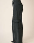 Mittoshop Wide Leg High Waist Pants with Cargo Pockets