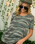 e Luna French Terry Camouflage Boxy Top