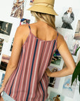 e Luna Striped Woven Camisole Top