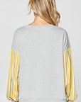 e Luna Striped Mixed Sweatshirt