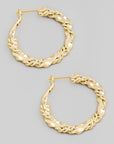 Fame Double Twist Chain Latch Hoop Earrings