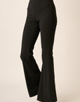 Mittoshop Crepe Knit Elastic Waist Flare Leg Pants