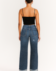 GJG Denim Gary Low Rise Rhinestone Wide Leg Jeans in Monterey Wash
