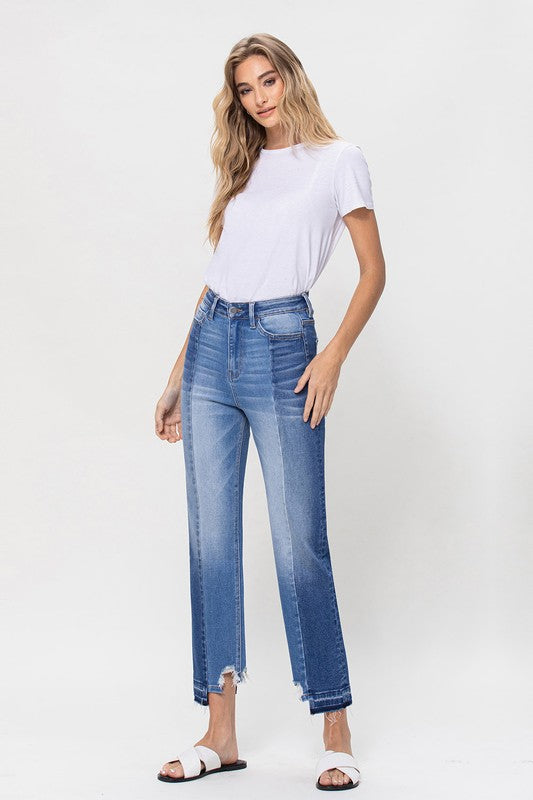 Flying Monkey Super High Rise Crop w Contrast Jean - Online Only