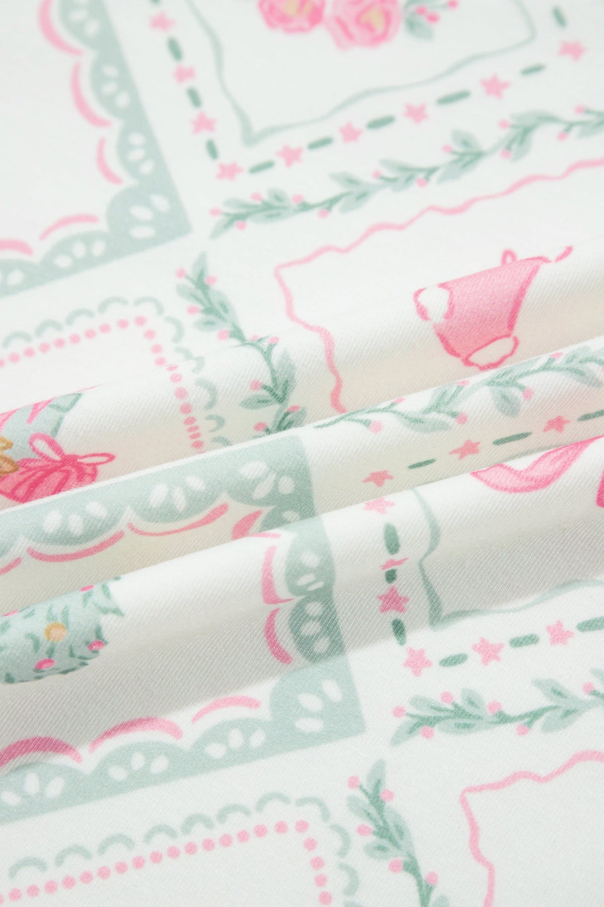 Sugarplum Christmas Patchwork Pajama Set — White