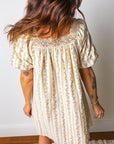 Floral Contrast Ribbon Bow Lace Square Mini Dress