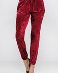 e Luna Solid Ice Velvet Joggers