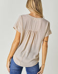 Davi & Dani V-Neck Dolman Sleeve Solid Basic Top