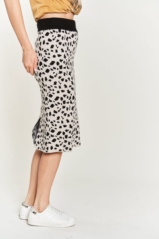 PLUS Jade By Jane Animal Print Sweater Skirt