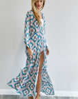 Davi & Dani Printed Long Sleeve Loose Kimono - Online Only